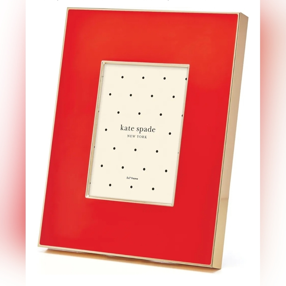 Kate Spade New York “Make It Pop” 5x7 Frame – Red Enamel + Stainless Steel
